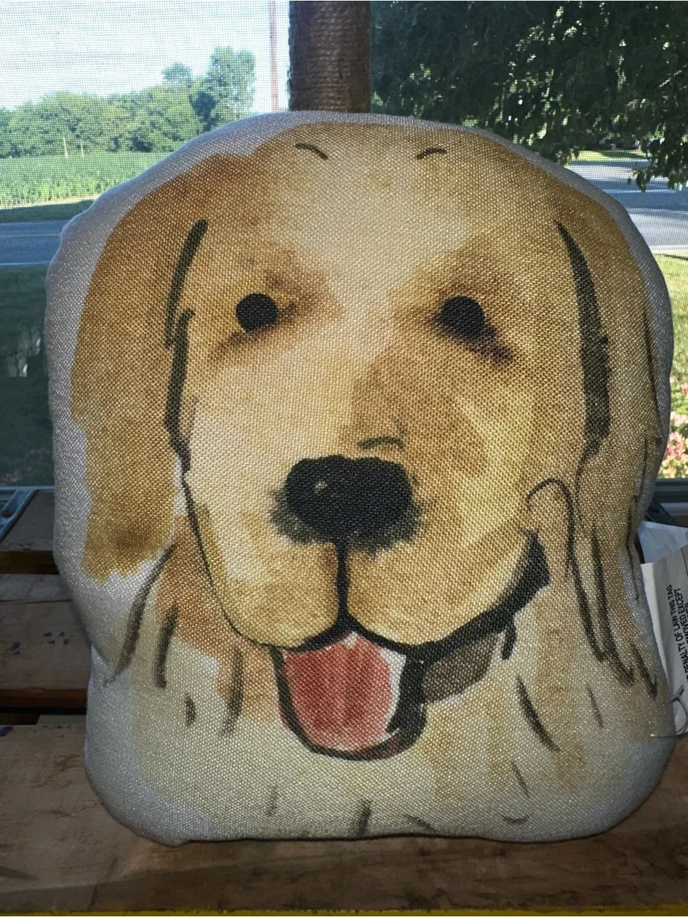 Golden Retriever Dog Plush Pillow - Tan and White - New